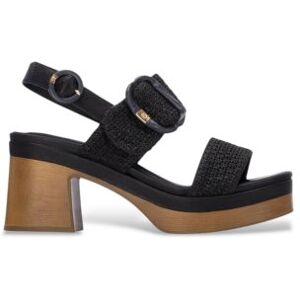 Carmela für Damen. 16315602-NEGRO Sandalen 163156 schwarz (38), Stoff, 5 bis 8 cm, Schnalle, Lässig Carmela für Damen. 16315602-NEGRO Sandalen 163156 schwarz (38), Stoff, 5 bis 8 cm, Schnalle, Lässig