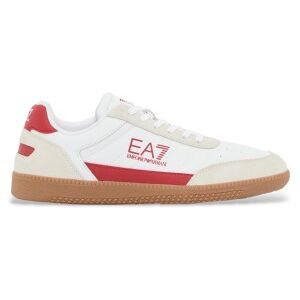 EA7 Unisex. 7X000406_AF19827 Heritage Leder Turnschuhe Mz595 Weiß, Rot (46), Stoff, Wohnung, 1 bis 3 cm, Schnürsenkel, Lässig EA7 Unisex. 7X000406_AF19827 Heritage Leder Turnschuhe Mz595 Weiß, Rot (46), Stoff, Wohnung, 1 bis 3 cm, Schnürsenkel, Lässig