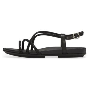Fitflop für Damen. A3Z-090 Gracie Crystal Strappy Back-Strap Sandalen schwarz (40), Wohnung, Schnalle, Lässig Fitflop für Damen. A3Z-090 Gracie Crystal Strappy Back-Strap Sandalen schwarz (40), Wohnung, Schnalle, Lässig