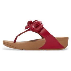 Fitflop für Damen. A4N-D47 Lulu Flower Zehensteg-Sandalen aus Leder rot (37), 3 bis 5 cm, Keine, Lässig, Bordeaux Fitflop für Damen. A4N-D47 Lulu Flower Zehensteg-Sandalen aus Leder rot (37), 3 bis 5 cm, Keine, Lässig, Bordeaux