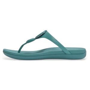 Fitflop für Damen. A5W-053 Sandalias Solay Glossy-Disc Toe grün (38), Leder, Wohnung, Keine, Lässig, Türkis Fitflop für Damen. A5W-053 Sandalias Solay Glossy-Disc Toe grün (38), Leder, Wohnung, Keine, Lässig, Türkis