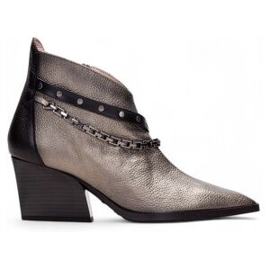 Hispanitas für Damen. HI243597 Silberne Sidney Lederstiefeletten (41), 5 bis 8 cm, Reißverschluss, Lässig Hispanitas für Damen. HI243597 Silberne Sidney Lederstiefeletten (41), 5 bis 8 cm, Reißverschluss, Lässig