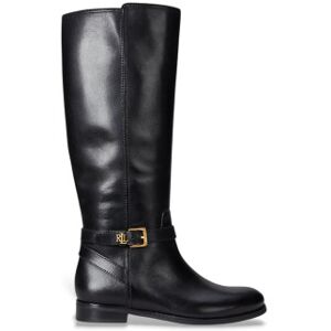Lauren Ralph Lauren für Damen. 802967769001 Brooke II Stiefel aus brüniertem Leder schwarz (37), Wohnung, Reißverschluss, Lässig Lauren Ralph Lauren für Damen. 802967769001 Brooke II Stiefel aus brüniertem Leder schwarz (37), Wohnung, Reißverschluss, Lässig