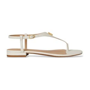 Lauren Ralph Lauren für Damen. 802982881004 Everley II cremefarbene Crossover-Sandalen aus Leder (35.5), Weiß, Wohnung, Schnalle, Lässig, Kl Lauren Ralph Lauren für Damen. 802982881004 Everley II cremefarbene Crossover-Sandalen aus Leder (35.5), Weiß, Wohnung, Schnalle, Lässig, Kl