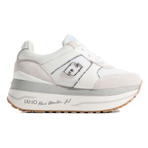Liu Jo für Damen. BA6019PX80501111 Maxi Wonder Plus 02 Leder Turnschuhe weiß (39), 1 bis 3 cm, Schnürsenkel, Lässig Liu Jo für Damen. BA6019PX80501111 Maxi Wonder Plus 02 Leder Turnschuhe weiß (39), 1 bis 3 cm, Schnürsenkel, Lässig