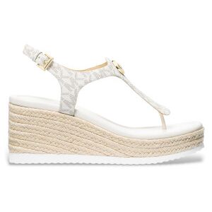 Michael Kors für Damen. 40S6VAMS1B Sandalen mit geflochtener Plateausohle weiß (40), 5 bis 8 cm, Schnalle, Lässig Michael Kors für Damen. 40S6VAMS1B Sandalen mit geflochtener Plateausohle weiß (40), 5 bis 8 cm, Schnalle, Lässig