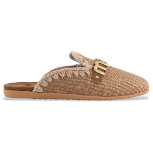 Mou für Damen. MU.SW731011K Ballerina-Pantoffeln mit offenem Absatz aus braunem Bast (37), Wohnung, Keine, Lässig, Raffia Mou für Damen. MU.SW731011K Ballerina-Pantoffeln mit offenem Absatz aus braunem Bast (37), Wohnung, Keine, Lässig, Raffia