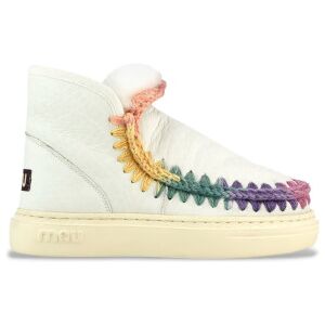 Mou für Damen. MU.FW411007B Lederstiefeletten Eskimo-Sneaker fette Regenbogennähte beige, multicolor (40), über 10cm, Keine, Lässig Mou für Damen. MU.FW411007B Lederstiefeletten Eskimo-Sneaker fette Regenbogennähte beige, multicolor (40), über 10cm, Keine, Lässig