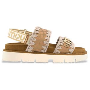 Mou für Damen. MU.SW461001C Braune Bio-Logo-Sandalen (41), 1 bis 3 cm, Wildleder, Keine, Lässig Mou für Damen. MU.SW461001C Braune Bio-Logo-Sandalen (41), 1 bis 3 cm, Wildleder, Keine, Lässig