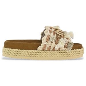 Mou für Damen. MU.SW451008K Beigefarbene Monoband-Sandalen (37), 1 bis 3 cm, Keine, Lässig Mou für Damen. MU.SW451008K Beigefarbene Monoband-Sandalen (37), 1 bis 3 cm, Keine, Lässig