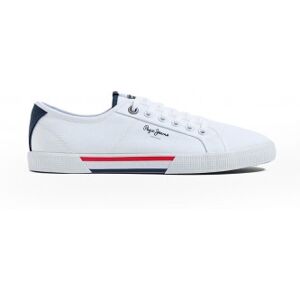 Pepe Jeans für Herren. PMS30816 Basic Turnschuhe Brady weiß (43), Stoff, Wohnung, Schnürsenkel, Lässig, Nachhaltig Pepe Jeans für Herren. PMS30816 Basic Turnschuhe Brady weiß (43), Stoff, Wohnung, Schnürsenkel, Lässig, Nachhaltig