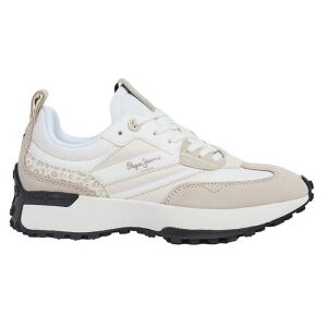 Pepe Jeans für Damen. PLS60005 Lucky Print Leder Sneakers weiß (38), 1 bis 3 cm, Schnürsenkel, Lässig Pepe Jeans für Damen. PLS60005 Lucky Print Leder Sneakers weiß (38), 1 bis 3 cm, Schnürsenkel, Lässig