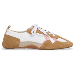 Pepe Jeans für Damen. PLS600058 Turnschuhe Noa Sporty off-white, braun (38), Wohnung, Schnürsenkel, Lässig, Mehrfarbig Pepe Jeans für Damen. PLS600058 Turnschuhe Noa Sporty off-white, braun (38), Wohnung, Schnürsenkel, Lässig, Mehrfarbig