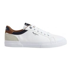 Pepe Jeans für Herren. PMS30839 Kenton Court Turnschuhe weiß (44), Leder, Wohnung, Schnürsenkel, Lässig Pepe Jeans für Herren. PMS30839 Kenton Court Turnschuhe weiß (44), Leder, Wohnung, Schnürsenkel, Lässig
