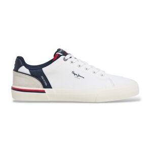 Pepe Jeans für Herren. PMS300013 Turnschuhe Kenton State weiß (44), Stoff, Wohnung, Schnürsenkel, Lässig Pepe Jeans für Herren. PMS300013 Turnschuhe Kenton State weiß (44), Stoff, Wohnung, Schnürsenkel, Lässig