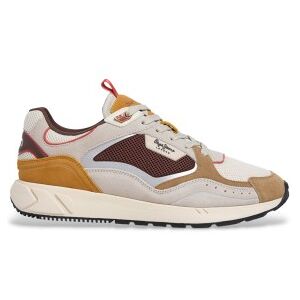 Pepe Jeans für Herren. PMS600018 Marlon Sportliche Leder-Sneakers beige (44), Wohnung, Schnürsenkel, Lässig Pepe Jeans für Herren. PMS600018 Marlon Sportliche Leder-Sneakers beige (44), Wohnung, Schnürsenkel, Lässig