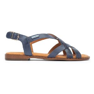 Pikolinos für Damen. W0X-0556ST Flache Sandalen aus blauem Algar-Leder (38), Wohnung, Schnalle, Lässig Pikolinos für Damen. W0X-0556ST Flache Sandalen aus blauem Algar-Leder (38), Wohnung, Schnalle, Lässig