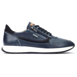 Pikolinos für Herren. M2B-6263C1 Blaue Leder-Turnschuhe von Getafe (43), Wohnung, Schnürsenkel, Reißverschluss, Lässig Pikolinos für Herren. M2B-6263C1 Blaue Leder-Turnschuhe von Getafe (43), Wohnung, Schnürsenkel, Reißverschluss, Lässig