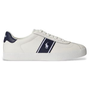 Polo Ralph Lauren für Herren. 816P07630003 Court Turnschuhe aus vulkanisiertem Leder weiß (44), Wohnung, Schnürsenkel, Lässig Polo Ralph Lauren für Herren. 816P07630003 Court Turnschuhe aus vulkanisiertem Leder weiß (44), Wohnung, Schnürsenkel, Lässig