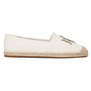 Lauren Ralph Lauren für Damen. 802920405006 Cameryn III Espadrilles aus weißem Leder und Canvas (40), Stoff, Wohnung, Keine, Lässig Lauren Ralph Lauren für Damen. 802920405006 Cameryn III Espadrilles aus weißem Leder und Canvas (40), Stoff, Wohnung, Keine, Lässig