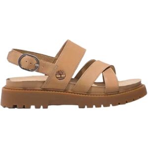 Timberland für Damen. TB0A61T4EN31 Clairemont Way Cross Strap beige Ledersandalen (41), Wohnung, Schnalle, Lässig Timberland für Damen. TB0A61T4EN31 Clairemont Way Cross Strap beige Ledersandalen (41), Wohnung, Schnalle, Lässig