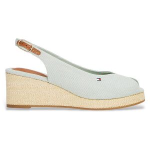 Tommy Hilfiger für Damen. FW0FW08595 Grüne Keil-Espadrilles aus Segeltuch mit Absatz (37), 5 bis 8 cm, Schnalle, Lässig Tommy Hilfiger für Damen. FW0FW08595 Grüne Keil-Espadrilles aus Segeltuch mit Absatz (37), 5 bis 8 cm, Schnalle, Lässig
