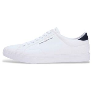 Tommy Hilfiger für Herren. FM0FM05688 Turnschuhe aus Canvas mit Logoprägung Weiß (44), Wohnung, Schnürsenkel, Lässig Tommy Hilfiger für Herren. FM0FM05688 Turnschuhe aus Canvas mit Logoprägung Weiß (44), Wohnung, Schnürsenkel, Lässig