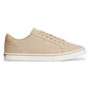 Tommy Hilfiger für Herren. FM0FM05688 Turnschuhe Vulc Core taupe (42), Stoff, Wohnung, Schnürsenkel, Lässig Tommy Hilfiger für Herren. FM0FM05688 Turnschuhe Vulc Core taupe (42), Stoff, Wohnung, Schnürsenkel, Lässig
