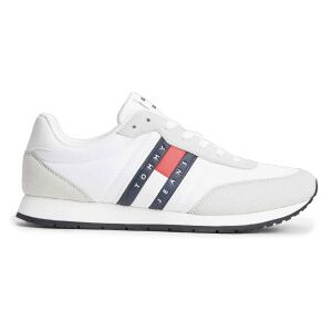 Tommy Jeans für Herren. EM0EM01709 Turnschuhe mit Logo und gemischten Texturen weiß (42), Wohnung, Schnürsenkel, Lässig, Nachhaltig, Recycel Tommy Jeans für Herren. EM0EM01709 Turnschuhe mit Logo und gemischten Texturen weiß (42), Wohnung, Schnürsenkel, Lässig, Nachhaltig, Recycel