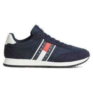 Tommy Jeans für Herren. EM0EM01709 Turnschuhe mit Logo und Texturmix navy (40), Blau, Wohnung, Schnürsenkel, Lässig, Nachhaltig, Recyceltes Tommy Jeans für Herren. EM0EM01709 Turnschuhe mit Logo und Texturmix navy (40), Blau, Wohnung, Schnürsenkel, Lässig, Nachhaltig, Recyceltes