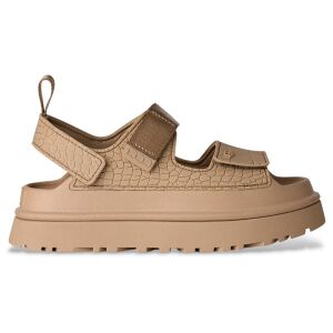 UGG für Damen. 1175311 GoldenGlow Geprägte beige Ledersandalen (38), 3 bis 5 cm, Klettverschluss, Lässig UGG für Damen. 1175311 GoldenGlow Geprägte beige Ledersandalen (38), 3 bis 5 cm, Klettverschluss, Lässig