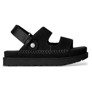 UGG für Damen. 1167399 Goldenstar Glide Leder Sandalen schwarz (37), Wohnung, Wildleder, Klettverschluss, Lässig UGG für Damen. 1167399 Goldenstar Glide Leder Sandalen schwarz (37), Wohnung, Wildleder, Klettverschluss, Lässig