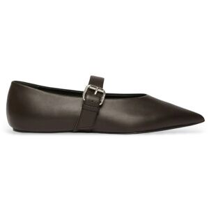 Weekend Max Mara für Damen. 2615521054600 Wkagel dunkelbraune Leder-Balletts (38), Wohnung, Schnalle, Lässig Weekend Max Mara für Damen. 2615521054600 Wkagel dunkelbraune Leder-Balletts (38), Wohnung, Schnalle, Lässig