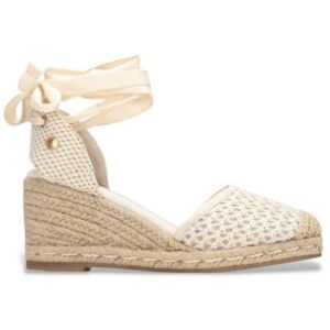 Xti für Damen. 14534001-HIELO Espadrilles 145340 cremefarben (40), Weiß, Stoff, 5 bis 8 cm, Schnürsenkel, Lässig, Sportlich Xti für Damen. 14534001-HIELO Espadrilles 145340 cremefarben (40), Weiß, Stoff, 5 bis 8 cm, Schnürsenkel, Lässig, Sportlich
