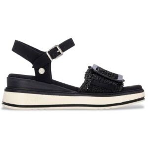 Xti für Damen. 14524003-NEGRO Sandalen 145240 schwarz (39), Stoff, Wohnung, Schnalle, Lässig, Sportlich Xti für Damen. 14524003-NEGRO Sandalen 145240 schwarz (39), Stoff, Wohnung, Schnalle, Lässig, Sportlich