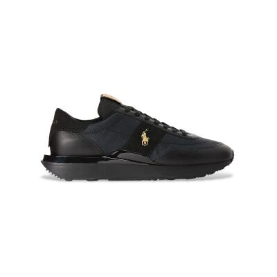 Polo Ralph Lauren für Herren. 809952269001 Train 89 Sneaker aus Leder, schwarz (39), Wohnung, Schnürsenkel, Lässig Polo Ralph Lauren für Herren. 809952269001 Train 89 Sneaker aus Leder, schwarz (39), Wohnung, Schnürsenkel, Lässig