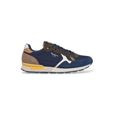 Pepe Jeans für Herren. PMS400021 Brit Essence Sneaker in Marineblau (44), Wohnung, Schnürsenkel, Lässig Pepe Jeans für Herren. PMS400021 Brit Essence Sneaker in Marineblau (44), Wohnung, Schnürsenkel, Lässig