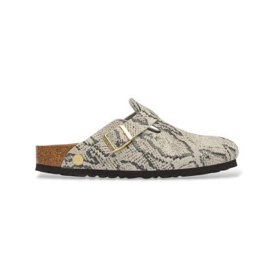 Birkenstock für Damen. 1033086 Leder-Clogs Boston (Schmale Passform) beige (38), Wohnung, Wildleder, Keine, Lässig, Tierdruck Birkenstock für Damen. 1033086 Leder-Clogs Boston (Schmale Passform) beige (38), Wohnung, Wildleder, Keine, Lässig, Tierdruck