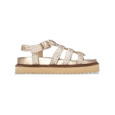 Carmela für Damen. 16303002-ORO Leder-Sandalen 163030 golden (36), Wohnung, Schnalle, Lässig Carmela für Damen. 16303002-ORO Leder-Sandalen 163030 golden (36), Wohnung, Schnalle, Lässig