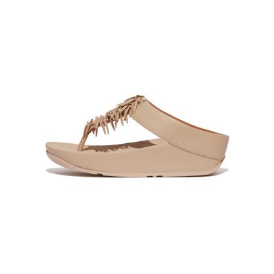 Fitflop für Damen. HQ4-A94 Beige Rumba Perlen-Ledersandalen (37), Öko-Leder, 3 bis 5 cm, Keine, Lässig Fitflop für Damen. HQ4-A94 Beige Rumba Perlen-Ledersandalen (37), Öko-Leder, 3 bis 5 cm, Keine, Lässig