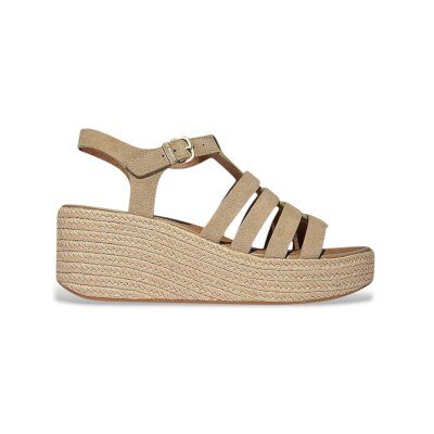 Fitflop für Damen. A5J-923 Fisherman Sandalen aus braunem Leder (40), Beige, 5 bis 8 cm, Schnalle, Lässig Fitflop für Damen. A5J-923 Fisherman Sandalen aus braunem Leder (40), Beige, 5 bis 8 cm, Schnalle, Lässig