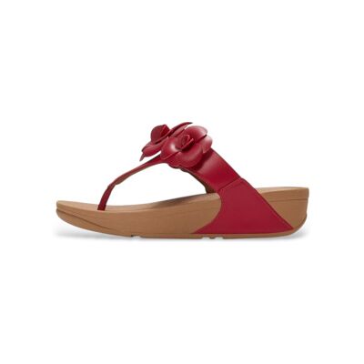 Fitflop für Damen. A4N-D47 Lulu Flower Zehensteg-Sandalen aus Leder rot (38), 3 bis 5 cm, Keine, Lässig, Bordeaux Fitflop für Damen. A4N-D47 Lulu Flower Zehensteg-Sandalen aus Leder rot (38), 3 bis 5 cm, Keine, Lässig, Bordeaux