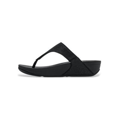 Fitflop für Damen. A4Z-001 Lulu Schimmerglitz Zehenstegsandalen schwarz (42), 1 bis 3 cm, Keine, Lässig Fitflop für Damen. A4Z-001 Lulu Schimmerglitz Zehenstegsandalen schwarz (42), 1 bis 3 cm, Keine, Lässig