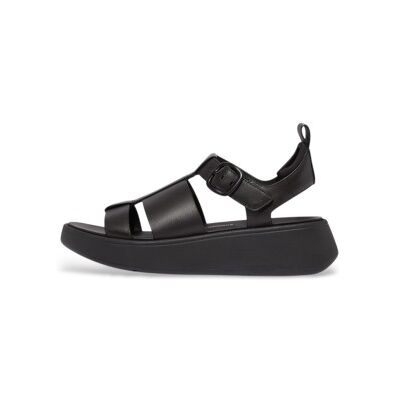 Fitflop für Damen. HV1-001 Ledersandalen F-Mode Fisherman schwarz (36), 3 bis 5 cm, Schnalle, Lässig Fitflop für Damen. HV1-001 Ledersandalen F-Mode Fisherman schwarz (36), 3 bis 5 cm, Schnalle, Lässig