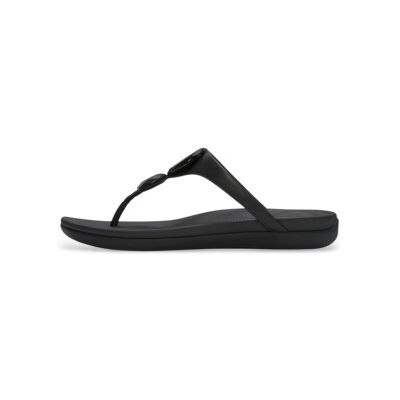 Fitflop für Damen. A5W-001 Sandalias Solay Glossy-Disc Toe schwarz (39), Leder, Wohnung, Keine, Lässig Fitflop für Damen. A5W-001 Sandalias Solay Glossy-Disc Toe schwarz (39), Leder, Wohnung, Keine, Lässig