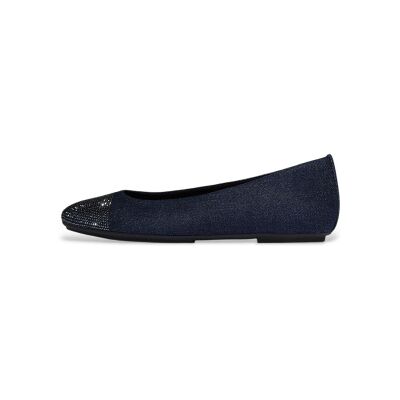 Fitflop für Damen. A0L-D71 Ballerinas Delicato Kristall navy (37), Stoff, Wohnung, Keine, Lässig, Marine Fitflop für Damen. A0L-D71 Ballerinas Delicato Kristall navy (37), Stoff, Wohnung, Keine, Lässig, Marine