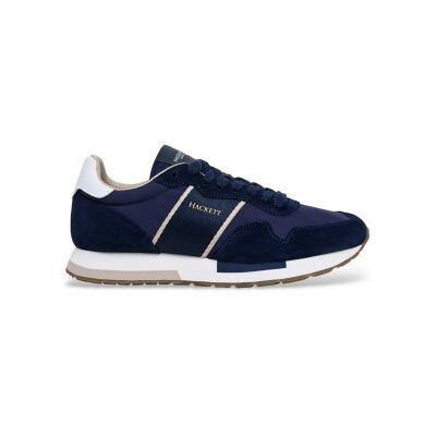 Hackett London für Herren. HMS200088 Turnschuhe Keston Symbol navy (40), Leder, Wohnung, Schnürsenkel, Lässig, Marine Hackett London für Herren. HMS200088 Turnschuhe Keston Symbol navy (40), Leder, Wohnung, Schnürsenkel, Lässig, Marine