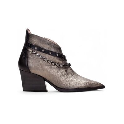 Hispanitas für Damen. HI243597 Silberne Sidney Lederstiefeletten (41), 5 bis 8 cm, Reißverschluss, Lässig Hispanitas für Damen. HI243597 Silberne Sidney Lederstiefeletten (41), 5 bis 8 cm, Reißverschluss, Lässig