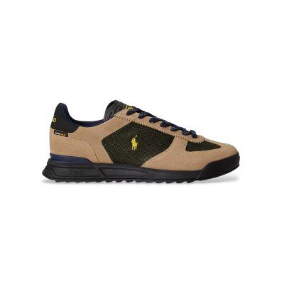 Polo Ralph Lauren für Herren. 809P15680003 Varick Sneaker mit braunen Wildledereinsätzen (42), Wohnung, Schnürsenkel, Lässig Polo Ralph Lauren für Herren. 809P15680003 Varick Sneaker mit braunen Wildledereinsätzen (42), Wohnung, Schnürsenkel, Lässig