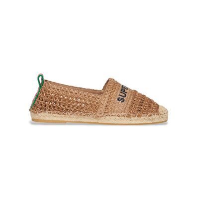 Superdry für Damen. WF110303A Braune Espadrilles aus besticktem Bast (40), Stoff, Wohnung, Keine, Lässig Superdry für Damen. WF110303A Braune Espadrilles aus besticktem Bast (40), Stoff, Wohnung, Keine, Lässig
